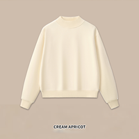 Sweat-shirt en molleton rose à col montant pour femme, avec logo personnalisé, style streetwear Y2K, coupe ample, épais et chaud, vente en gros d'usine