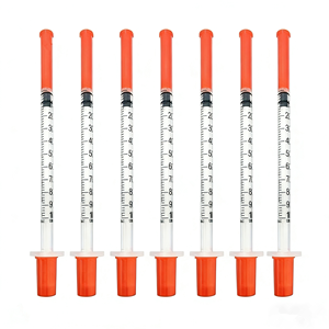 Seringues à insuline pour usage médical vétérinaire 29G 30G 31G 0,5 ml 1 ml stériles EO Gas Luer Slip ou Lock pour usage diabétique - Product Image 1