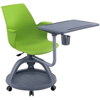 Chaise et bureau de classe populaires avec roulettes, base trépied, chaises et bureaux d'école pour l'université