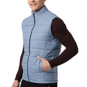 Men's Casual <b>Quilted</b> Puffer Vest Sleeveless Zip up <b>Winter</b> Jacket Stand Collar Finished Outerwear for Outdoor Use - Product Image 2