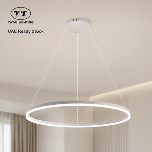 Lustre moderne en métal à LED, télécommande à intensité variable, tricolore, pour salle à manger, chambre à coucher, salon, décoration intérieure - Product Image 1