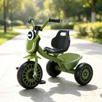 Tricycle pour bébé de 1 à 6 ans, en métal, grande taille, jouet pour enfants à pousser et à tirer avec lumières et musique
