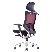 Chaise de bureau ergonomique moderne en cuir PU et maille, pivotante, réglable en hauteur, avec appui-tête, pour bureau à domicile