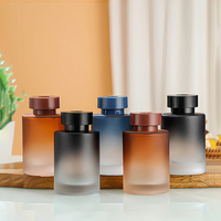 Bouteille en verre vide pour diffuseur d'aromathérapie, couleur dégradée personnalisée, 120 ml, bouchon à vis, rechargeable, pour la maison, le bureau, l'hôtel, la chambre à coucher
