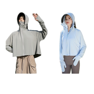 Chaqueta de ciclismo UPF50 de verano para <span class=keywords><strong>mujer</strong></span>, protección UV, ropa de protección solar de seda transpirable fina y fresca, protector contra sarpullidos - Product Image 4