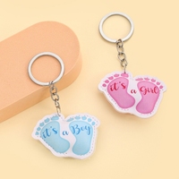 Porte-clés en cuir PU 3D mignon pour la Saint-Valentin avec enregistrement vocal numérique et empreintes de petits pieds rembourrées