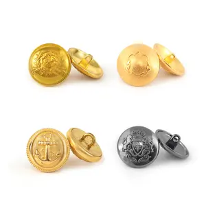 Shank Buttons Metal Factory Price Custom Logo Metal Sewing Button Alloy Shank Button Garment Accessory Metal Round Sewing Button For Clothes