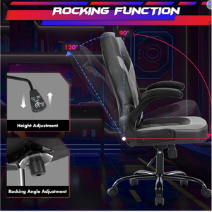Chaise de gaming Huixin YW-G1004 en cuir noir avec accoudoirs pour la maison et le bureau - Product Image 4