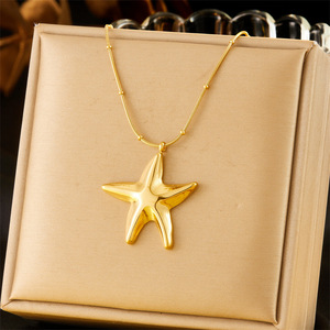 Starfish Pendant Necklace Gold Plated Stainless Steel Snake Chain Unisex Everyday Wear - Product Image 3