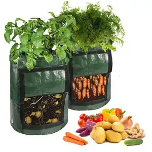 Black Garden Potato Grow Bags Portable Durable Big Home Farm Planter Planting Bag PE Grow Bags