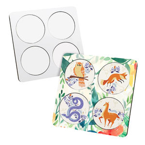 Cadre photo puzzle en MDF vierge pour sublimation, créatif et personnalisable, avec support de bureau et aimant de réfrigérateur (lot de 4 pièces) - Product Image 1