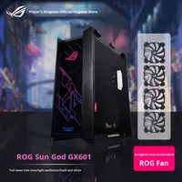 ROG Sun God Case GX601 Full Tower ATX Side Transparent Gaming Host Water Cooling Desktop Assembly avec ventilateur DIY Computer Case