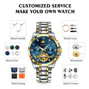 Montre <span class=keywords><strong>de</strong></span> luxe pour homme, automatique, mécanique, tourbillon, acier inoxydable, étanche 5 BAR, sport, phase lunaire, mouvement Hangzhou - Product Image 4