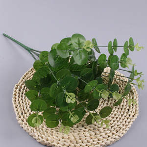 F01 16 Tallos de Eucalipto Artificial, Hojas Falsas de Eucalipto Silver Dollar, Ecológicas, Resistentes a los Rayos UV, para Hogar, Hotel, Centro Comercial, Uso Comercial - Product Image 1