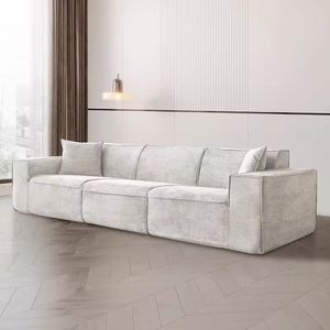 Ensemble de canapés modulaires <span class=keywords><strong>en</strong></span> tissu chenille côtelé minimaliste : <span class=keywords><strong>canapé</strong></span> compact de style vintage avec modules emballés sous vide pour les petits espaces - Product Image 4