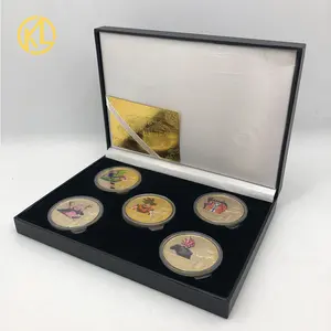 5 Pcs Dragon Ball Z Vergulde Munten Zon Wukong Collectibles Met Mooie Geschenkdoos Uitdaging Coin