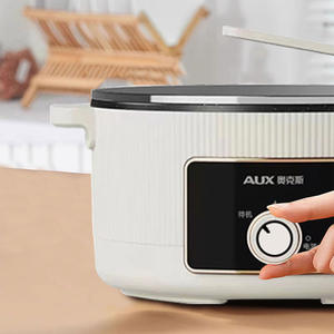Casserole électrique AUX 5L blanche multifonctionnelle, cuiseur vapeur, friteuse, cuiseur pour aliments pour bébés, pour étudiants en dortoir - Product Image 1