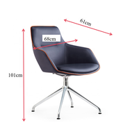 Vente directe d'usine de meubles chaises ergonomiques en cuir à dossier central chaise de direction sans roues