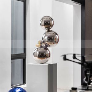 M113 Elegante Escultura Floral Art Deco de Acero Inoxidable, Impermeable, Duradera, Multifuncional, para Montar en el Suelo, Centro de Jardín - Product Image 6