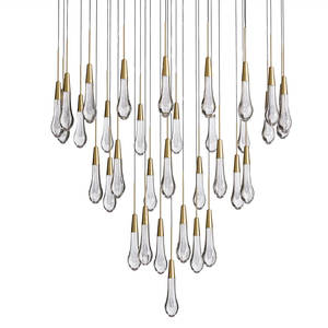 Candelabro Lineal de Lujo Estilo Americano Nórdico para Restaurante Lámparas Colgantes Gota de Lluvia para Isla de Comedor Candelabro Gota de Agua - Product Image 6