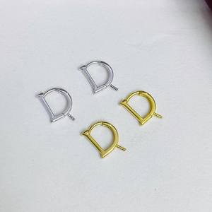 22482DIY Pearl Accessories S925 <b>Silver</b> D-Shaped Female Earnail with 9-12mm Round <b>Beads</b> Empty Tray Jewelry Findings & Components - Product Image 3