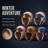 Chapeau de pilote thermique épais pour enfants unisexe avec logo personnalisé, doublure en peluche et lunettes pour le ski et les sports de plein air