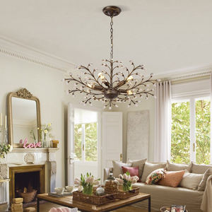 SKD Vintage Sunsir 5 lumières ferme chambre lustre cristal métal pendentif encastré luminaire à distance AC verre lumières - Product Image 3