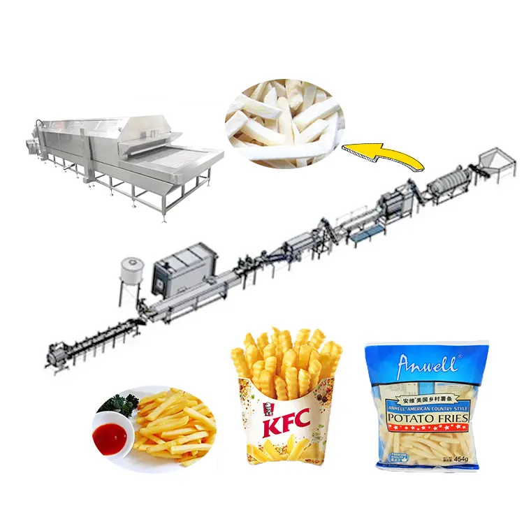 Frietjes Maken Machine Automatische Volautomatische Bevroren Frietjes Chips Maken Machine Productielijn