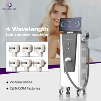Machine d'épilation au laser à diode avancée, 4 longueurs d'onde 755nm 808nm 940nm 1064nm, détection des poils par IA pour salons de beauté professionnels