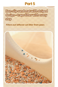 กระบะทรายแมวทรงสี่เหลี่ยมขนาดใหญ่และลึกขึ้น ป้องกันการกระเด็น ผลิตจากพลาสติก พร้อมดับกลิ่น ความจุ 20 ลิตร ทำความสะอาดง่าย พร้อมที่ตักทรายแมวแบบใช้มือ - Product Image 4