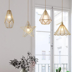 Lustre d'intérieur d'abat-jour de vitrail de Luminaire en métal en laiton créatif nordique pour des restaurants - Product Image 3