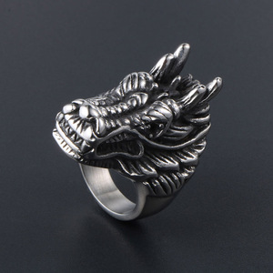 Dragon Head <b>Ring</b> Men's <b>Titanium</b> Steel Punk Fashion Jewelry SA547 - Product Image 2