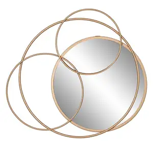 Decoração de espelho de metal com 3 círculo, design exclusivo, 2020