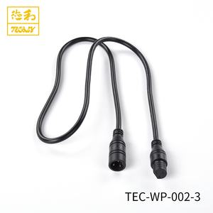 2464 26Awg 3C câbles noirs 1.0Mm 3Pin mâle/femelle étanche 3Pin connecteur Extension Oem câble d'alimentation assemblage - Product Image 3