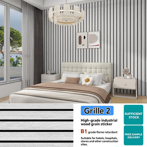 Adesivi <span class=keywords><strong>Murali</strong></span> in Vinile Effetto Legno Autoadesivi, Pannelli 3D per Sfondo TV, Decorazione d'Interni - Product Image 6