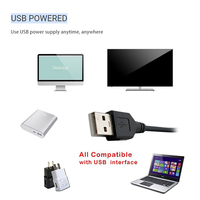 Kabel Konektor Daya USB 5V On/Off - Saklar Tombol 501, Kabel 22 AWG, Ujung Jantan & Betina, Panjang 30cm, Hitam / Putih