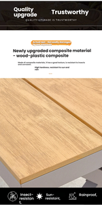 Ensemble de salle à manger de patio Loran moderne et durable pour l'extérieur, plateau de table en bois composite, cadre en aluminium, chaises en rotin, coussins en tissu, 6 pièces - Product Image 4