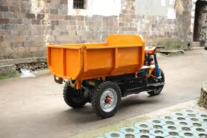 Elektrische 3-wielige Vrachtwagenmagazijn Hydraulische Zelfontlading Transporteur Koning Van Zware Pk Hillclimber Dump Cart