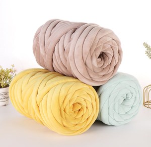 250g một quả bóng 2cm Polyester tay đan Crochet đầy Vegan sợi nhung Chunky Ống bện sợi - Product Image 4