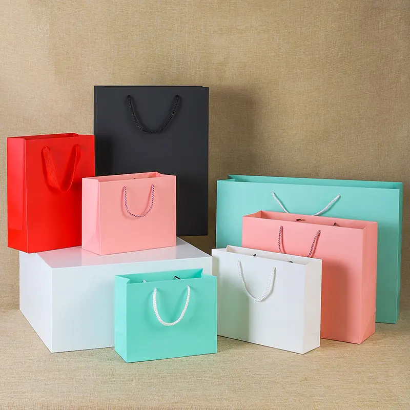 Bolsa de embalaje de compras con impresión a todo color, logotipo personalizado de fábrica, regalo de Navidad, zapatos de ropa, 100%