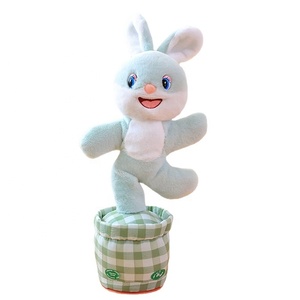 Nuevo Juguete de Peluche de Conejo Cantante y Bailarín 2023, Juguete de Peluche de Vaca Rosa que Habla, Gira y Repite, Muñeca de Peluche de Cactus Rosa - Product Image 1