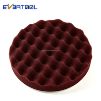 Tampon de polissage en mousse gaufrée marron EVERTOOL, fixation auto-agrippante, pour polisseuse de voiture DA RO