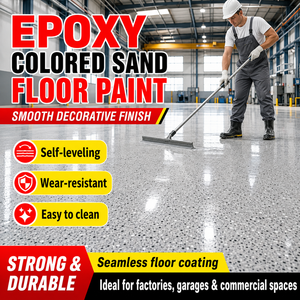 Peinture de sol auto-nivelante effet marbre en résine époxy avec sable coloré pour garage, usine, maison - Product Image 3