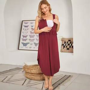 Vestido MIDI de verano sin mangas para mujeres embarazadas, ropa de lactancia personalizada, vestido de maternidad para madres embarazadas - Product Image 5