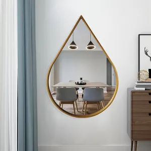 herschel metal frame irregular big large full length long gold home decor dressing tear drop wall mirror espejo spiegel miroir