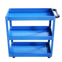 Nouvelle chariot d'atelier métallique à 3 niveaux avec roues, étagère de travail, accessoire pratique pour véhicule