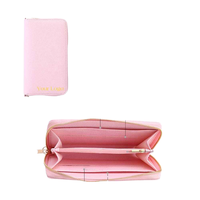 Dompet Unisex, asli, kualitas terbaik, lipat dua, penutup ritsleting, panjang portabel, Premium, saku depan bagus
