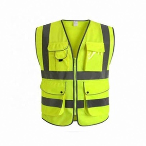 Gilet réfléchissant personnalisé pour hommes, vêtements de travail, chemise en maille avec poches réfléchissantes de sécurité, logo personnalisé - Product Image 4