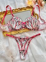 Nouvel ensemble de lingerie sexy en dentelle et résille, style haut de gamme, broderie florale, maille transparente, séduisant et sensuel