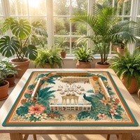 Tapis de jeu de poker et de mahjong en microfibre, épais, antidérapant, imperméable, insonorisant, pliable et portable, motif palmier de luxe